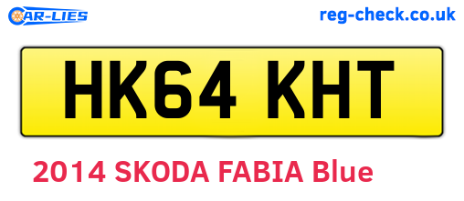 HK64KHT are the vehicle registration plates.
