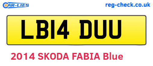 LB14DUU are the vehicle registration plates.