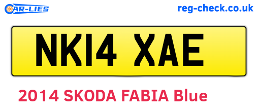 NK14XAE are the vehicle registration plates.