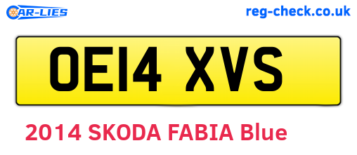 OE14XVS are the vehicle registration plates.