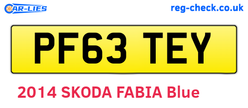 PF63TEY are the vehicle registration plates.