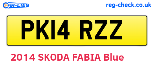 PK14RZZ are the vehicle registration plates.