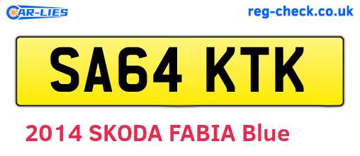 SA64KTK are the vehicle registration plates.