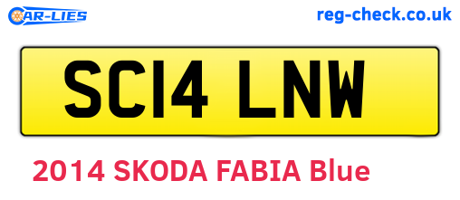 SC14LNW are the vehicle registration plates.