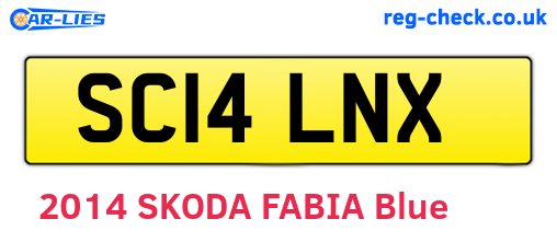 SC14LNX are the vehicle registration plates.