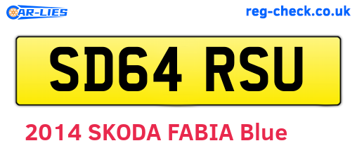 SD64RSU are the vehicle registration plates.