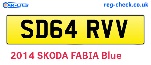 SD64RVV are the vehicle registration plates.