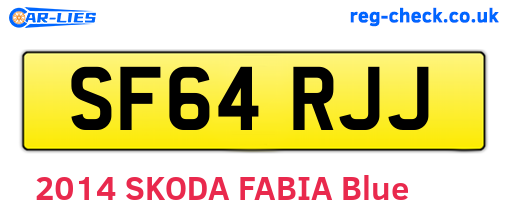 SF64RJJ are the vehicle registration plates.