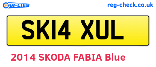 SK14XUL are the vehicle registration plates.