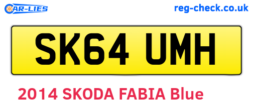 SK64UMH are the vehicle registration plates.