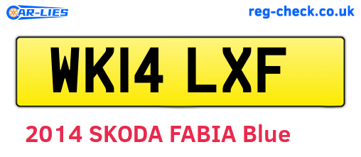 WK14LXF are the vehicle registration plates.