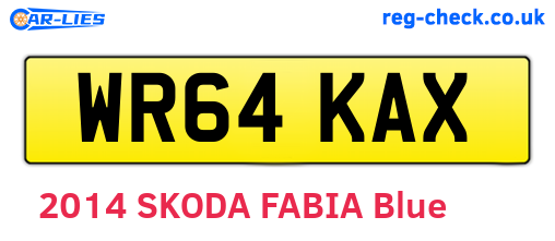 WR64KAX are the vehicle registration plates.