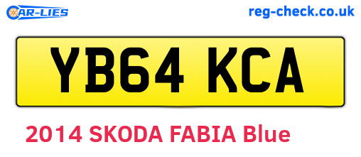 YB64KCA are the vehicle registration plates.