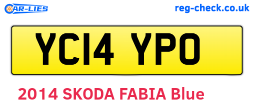 YC14YPO are the vehicle registration plates.