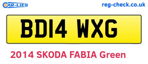 BD14WXG are the vehicle registration plates.