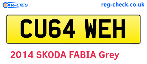 CU64WEH are the vehicle registration plates.