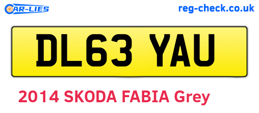 DL63YAU are the vehicle registration plates.