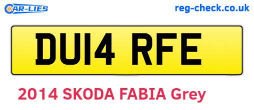 DU14RFE are the vehicle registration plates.