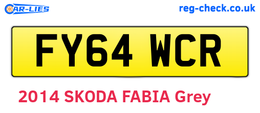 FY64WCR are the vehicle registration plates.