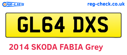 GL64DXS are the vehicle registration plates.