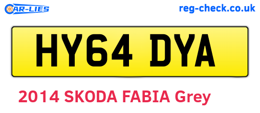 HY64DYA are the vehicle registration plates.