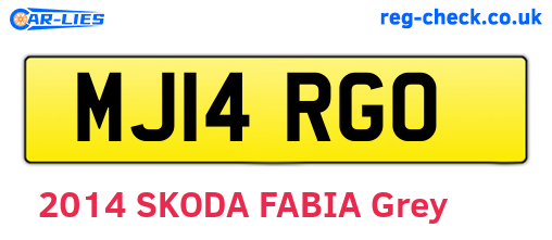 MJ14RGO are the vehicle registration plates.