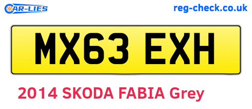 MX63EXH are the vehicle registration plates.