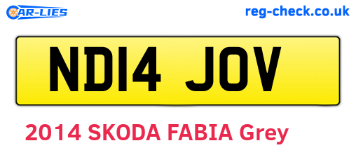 ND14JOV are the vehicle registration plates.