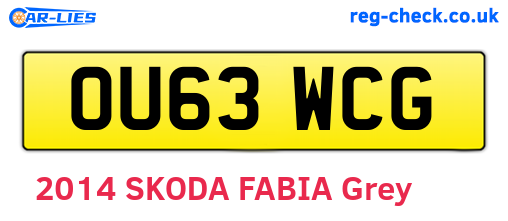 OU63WCG are the vehicle registration plates.