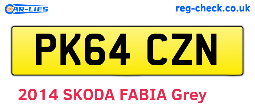PK64CZN are the vehicle registration plates.
