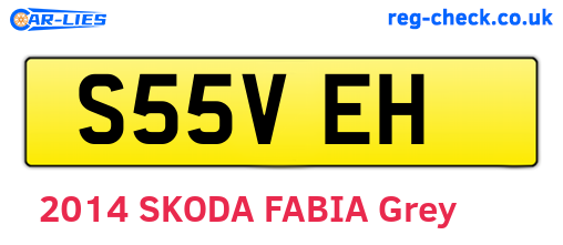 S55VEH are the vehicle registration plates.
