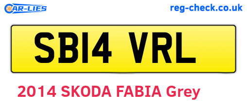 SB14VRL are the vehicle registration plates.
