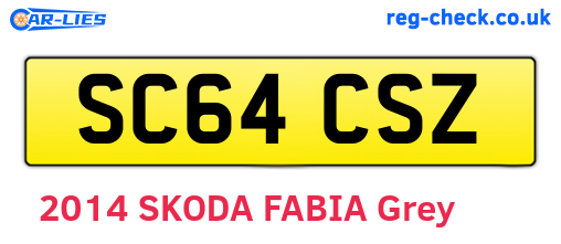 SC64CSZ are the vehicle registration plates.