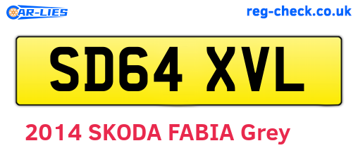 SD64XVL are the vehicle registration plates.
