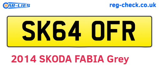 SK64OFR are the vehicle registration plates.