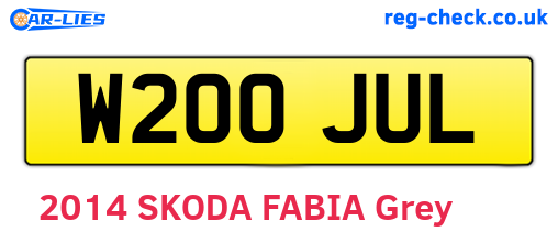 W200JUL are the vehicle registration plates.