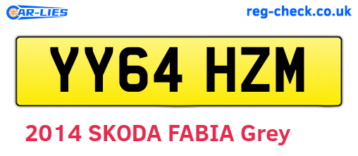 YY64HZM are the vehicle registration plates.