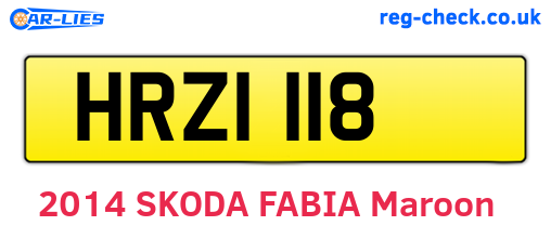 HRZ1118 are the vehicle registration plates.