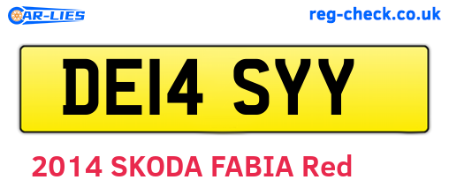 DE14SYY are the vehicle registration plates.