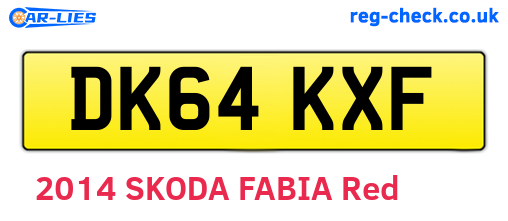 DK64KXF are the vehicle registration plates.