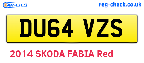 DU64VZS are the vehicle registration plates.