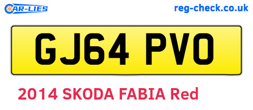 GJ64PVO are the vehicle registration plates.