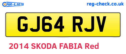 GJ64RJV are the vehicle registration plates.