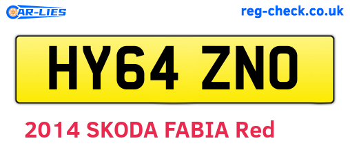 HY64ZNO are the vehicle registration plates.