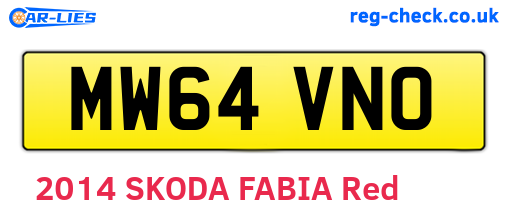 MW64VNO are the vehicle registration plates.