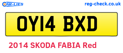 OY14BXD are the vehicle registration plates.