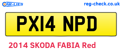 PX14NPD are the vehicle registration plates.