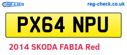 PX64NPU are the vehicle registration plates.