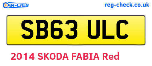 SB63ULC are the vehicle registration plates.