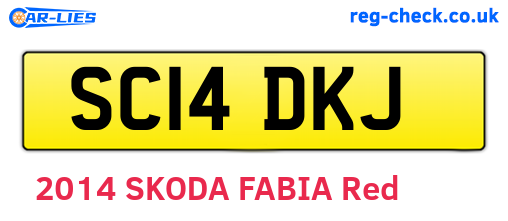 SC14DKJ are the vehicle registration plates.